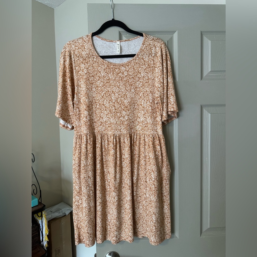 mts Orange Floral T-Shirt Dress Size M